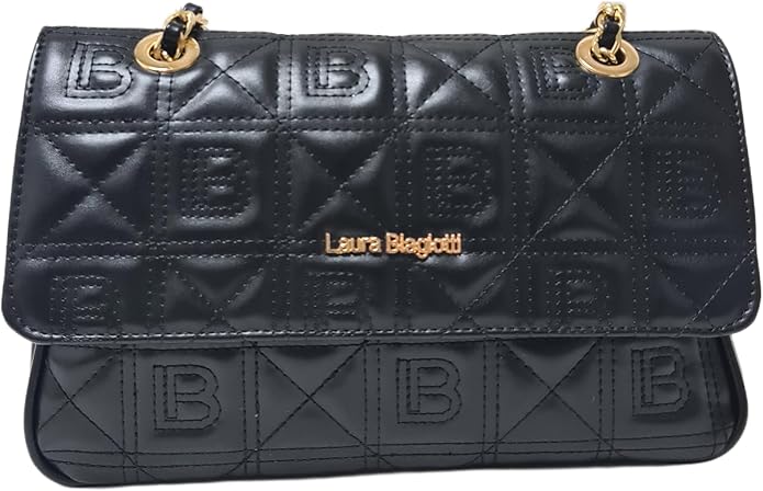 Laura Biagiotti Quilted Chain Shoulder Bag – Black — taille Petit